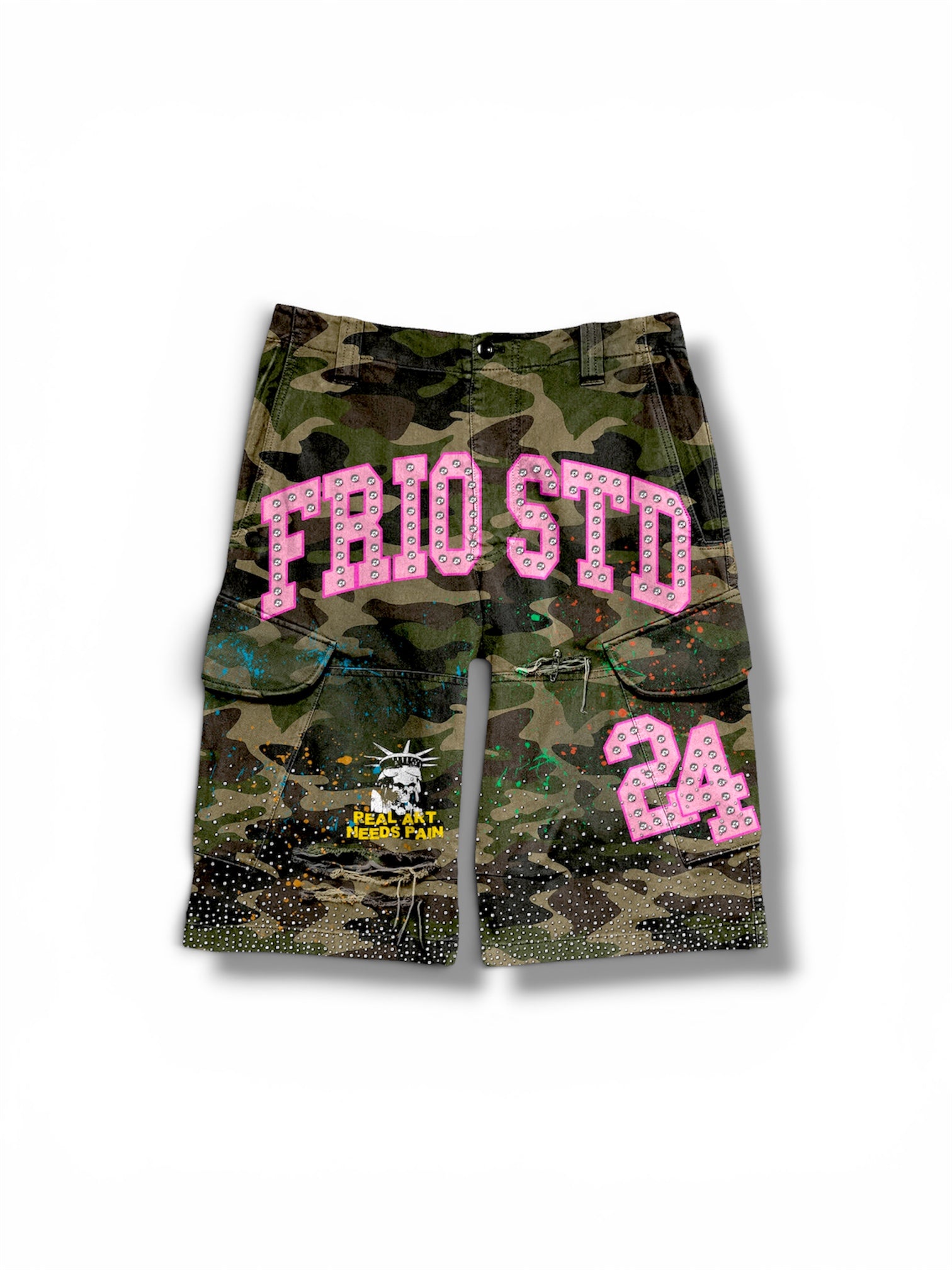 Frio De Noche Camo (Pink) Splat Cargo Shorts